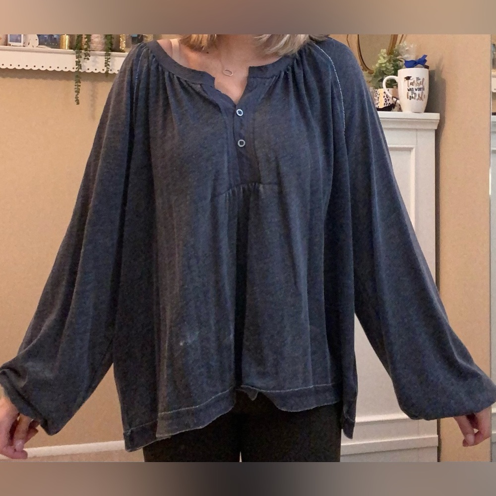 Free people oversized long sleeve, weathered grey